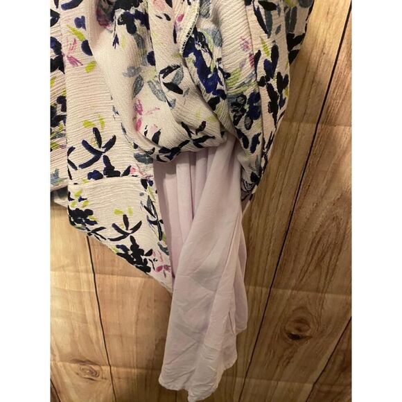 Jessica Simpson Small Mini Nursing Dress White Blue Floral V-Neck Maternity - Picture 9 of 12